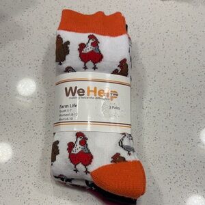 Farm Life Socks - Orange and White